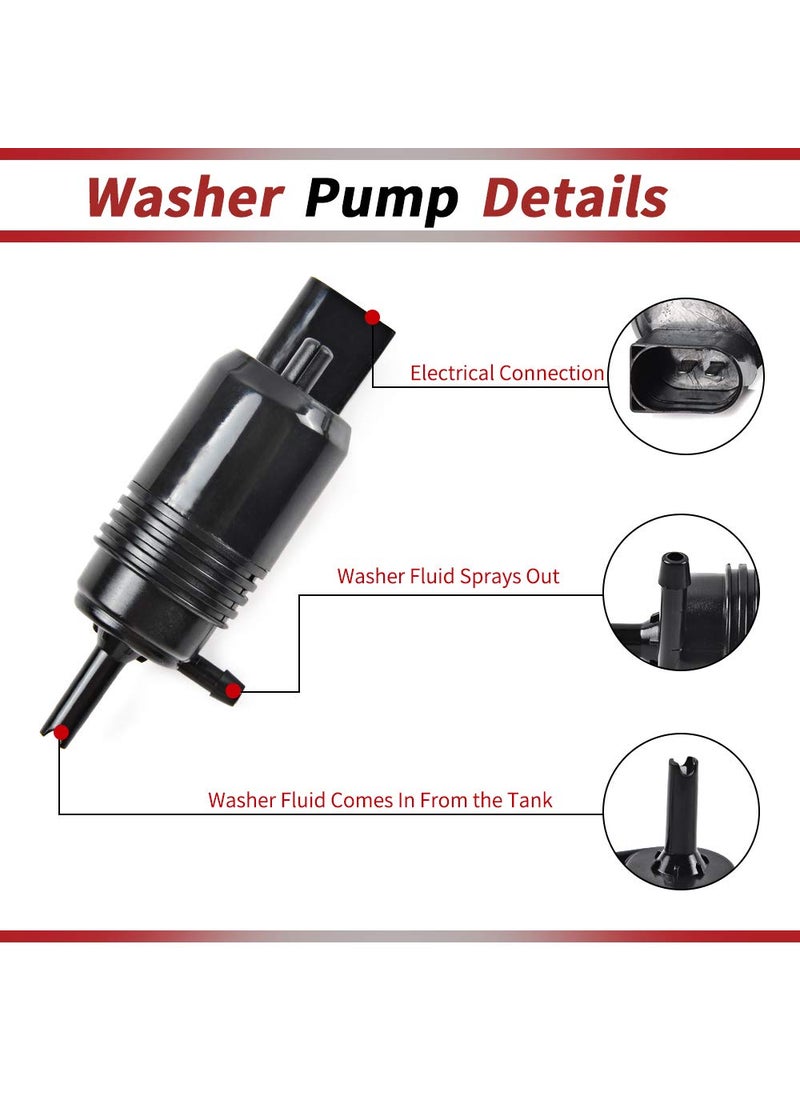 OTUAYAUTO OTUAYAUTO Windshield Washer Pump - Replacement for Chevy Silverado 1500, 2500, 3500, GMC Acadia, Sierra 1500, 2500, 3500, Original Factory OEM: 22999423, 84518407 Washer Fluid Pump with Grommet  - Image 3