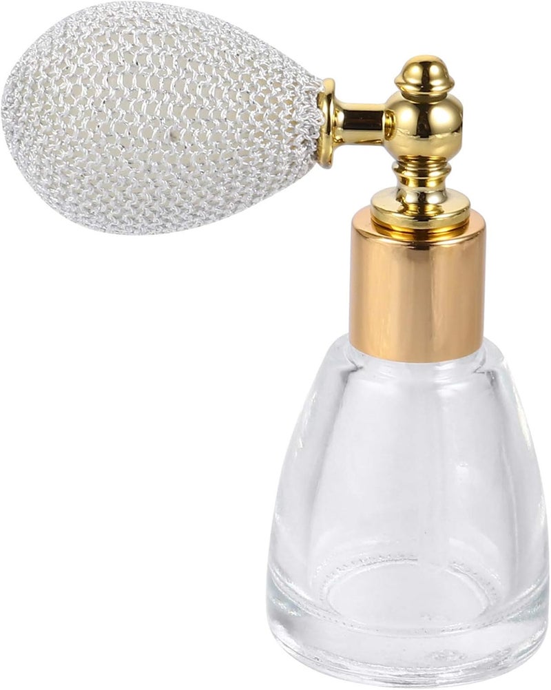 Beaupretty Beaupretty 10ml Vintage Perfume Bottle Mist Spray Bottle Empty Spray Bottle Short Spray Refillable Empty Glass Powder Bottle for Home Travel Golden 