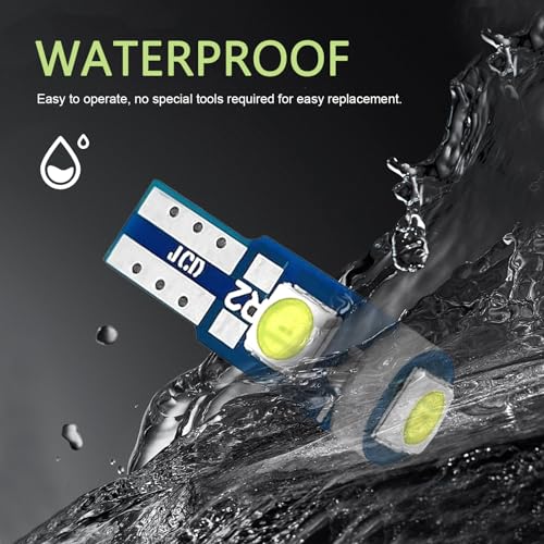 winterrock 20PCS 74 LED Bulb Dash Lights Super Bright, T5 37 74 Wedge LED Bulb with PC74 PC37 Twist Lock Socket, Auto Instrument Cluster Bulbs, Replacement Instrument Panel Gauge Light Kits (White) - Image 4