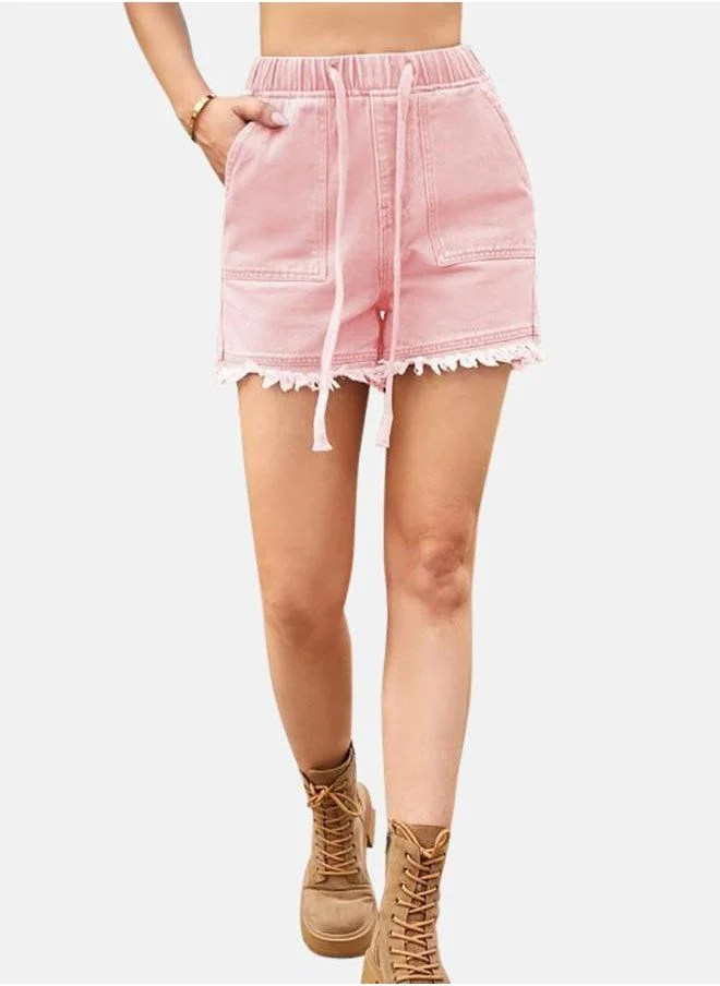 يونيكي Pink Solid Denim Shorts