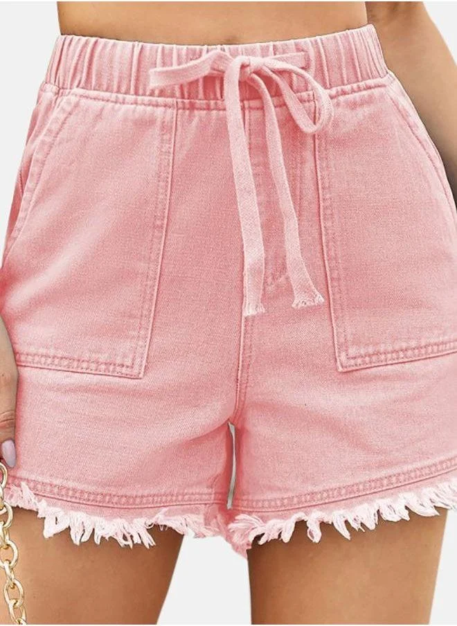 يونيكي Pink Solid Denim Shorts