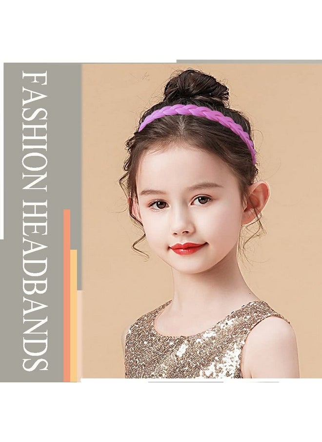 Springtime Springtime 12pcs Colorful Headbands for Girls Women Pigtail Hairbands With Teech Plastic Hard Hair Hoops  - Image 4