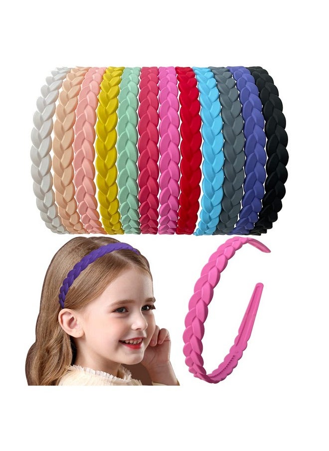 Springtime Springtime 12pcs Colorful Headbands for Girls Women Pigtail Hairbands With Teech Plastic Hard Hair Hoops  - Image 1