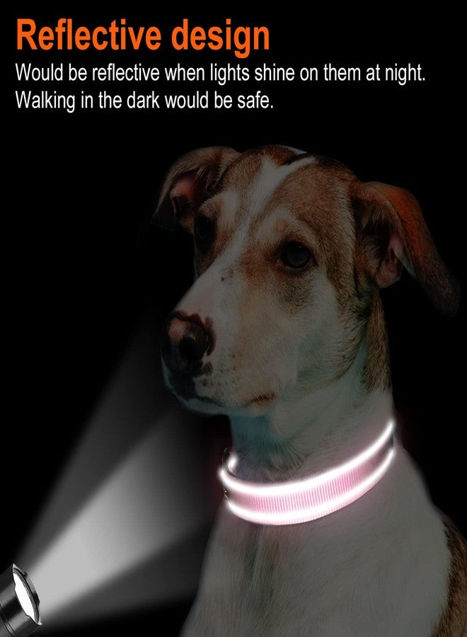 Joytale Reflective Dog Collar, Soft Neoprene Padded, Metal D-Ring, Nylon Pet Collar Adjustable for Large Dogs, Pink, L - Image 5