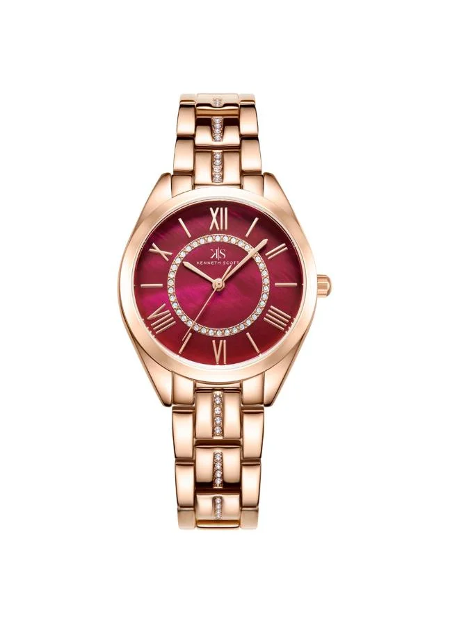 KENNETH SCOTT Women's Alloy Analog Watch K23510-RBKR - 33 mm