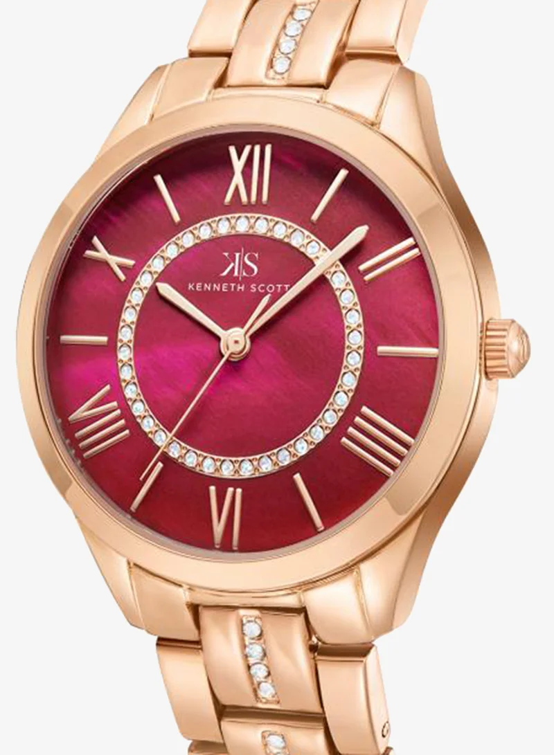 Kenneth Scott Red Women's Alloy Analog Watch K23510-RBKR - 33 mm for Women | Best Price UAE