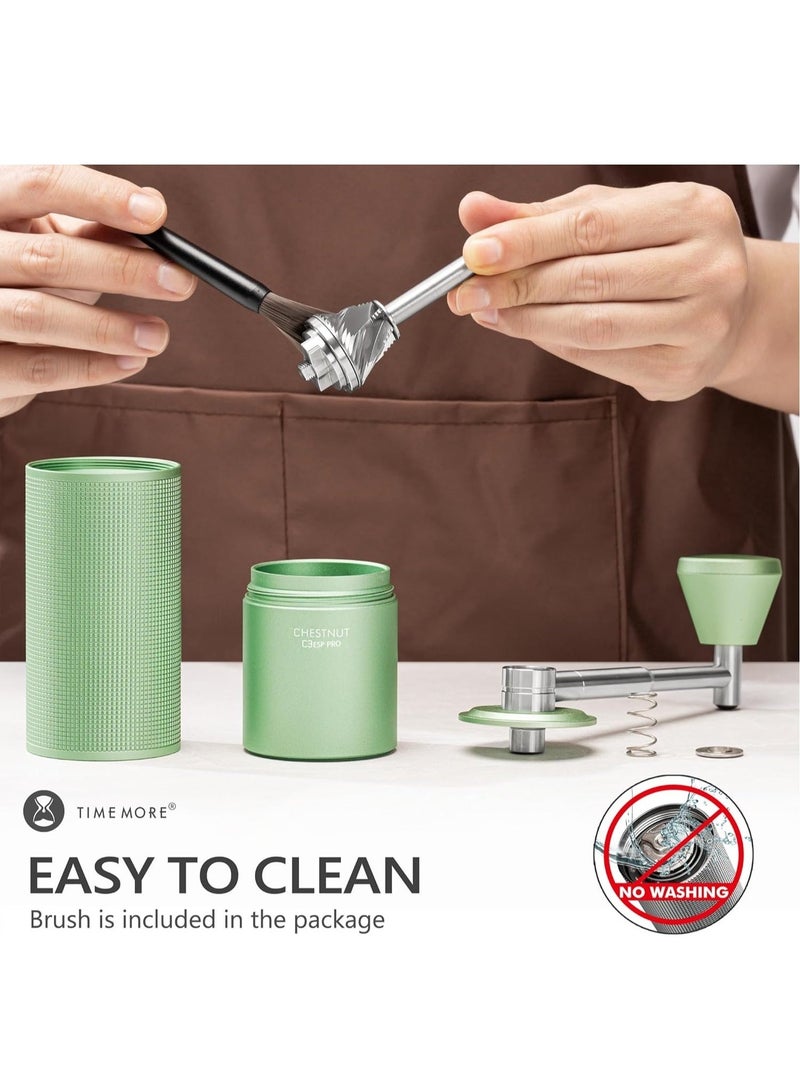 TIMEMORE Chestnut C3 ESP Hand Coffee Grinder, Manual Coffee Hand Grinder Capacity 25g with CNC Stainless Steel Conical Burr, Internal Adjustable Setting, Double Bearing Positioning for Travel, Camping (Green) - Image 5