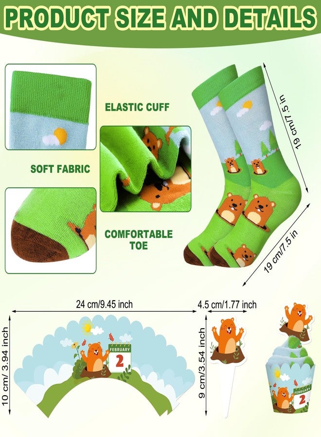 Glitopper 24 Pairs Thanksgiving Christmas Fuzzy Cupcake Crew Socks for Women Men Teacher Golf Nurse Book Social Worker Gifts, Colorful, 9 - Image 2