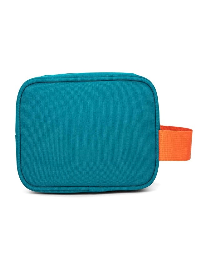 HawLander Kids Toiletry Bag for Travel, Small Size for Boys or Girls, With Carry Handle (Teal Blue) - Image 3