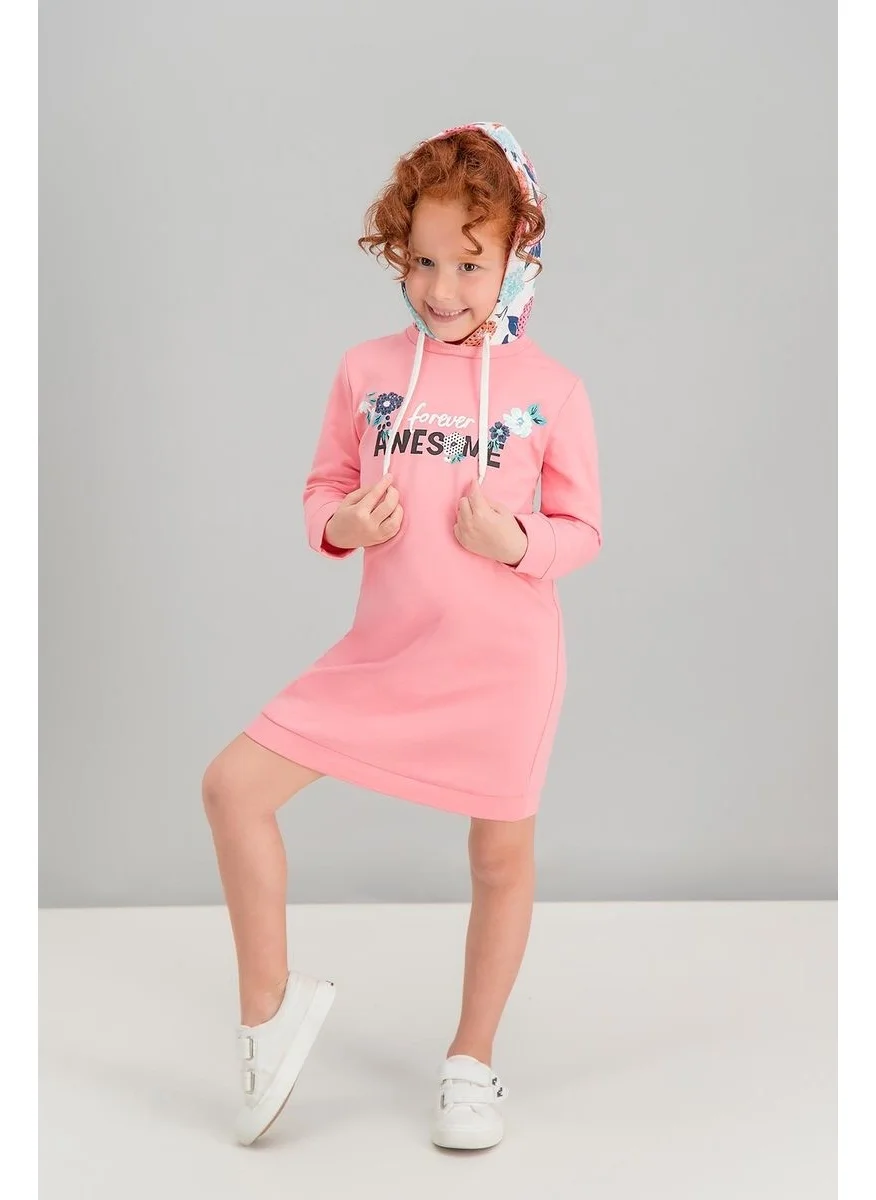 RolyPoly Awesome Flowers Candy Pink Girls Hooded Dress