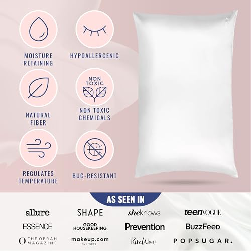 Blissy Silk Pillowcase - 100% Pure Mulberry Silk - 22 Momme 6A High-Grade Fibers - Silk Pillow Cover for Hair & Skin - Regular, Queen & King (Blissy White, Queen) - Image 5