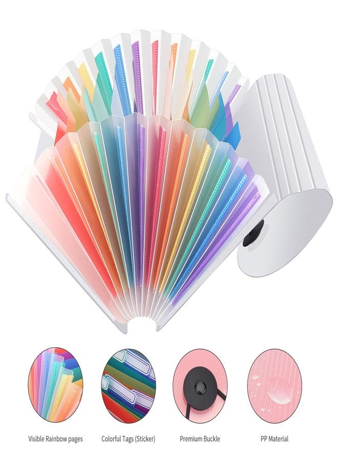 Uquelic Stand Receipt Organizer Folder - 13 Pockets Expanding Accordion Coupon Organizer, Envelope Organizer, Rainbow Large Capacity Sticker Organizer, Small Envelope Organizer with Label, 10 x 5 inch - Image 4