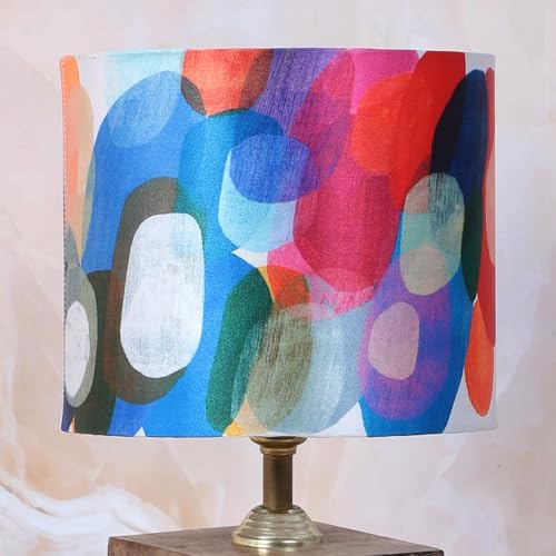 tu casa Mangowood Square Block Style Table Lamp for Home Decoration, Bedroom, Living Room, Lounge, Office, Festival Gifting, Study Table (Abstract Print with Satin Shade) H - 12" / No Blub - Image 4