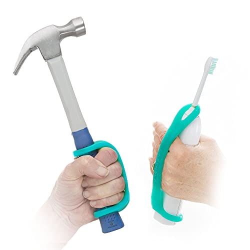 EazyHold Aqua Silicone Adaptive Aid, Universal Cuff Hand Grip Assistive Device for Rehab, Disabled, Cerebral Palsy, Special Needs, Arthritis, Stroke, Physical Therapy 2-Pack 6.5" - Image 5