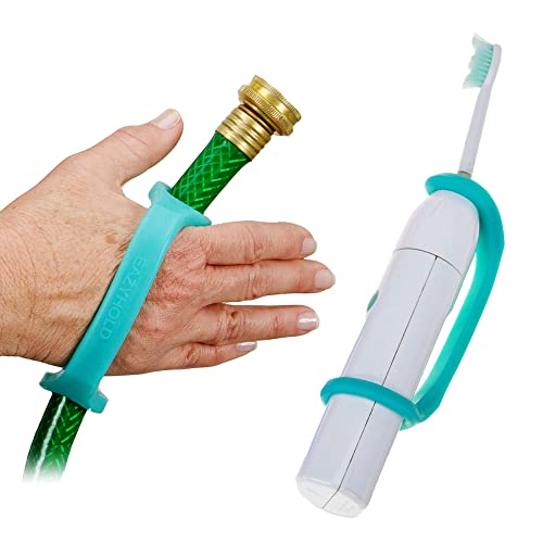 EazyHold Aqua Silicone Adaptive Aid, Universal Cuff Hand Grip Assistive Device for Rehab, Disabled, Cerebral Palsy, Special Needs, Arthritis, Stroke, Physical Therapy 2-Pack 6.5" - Image 1
