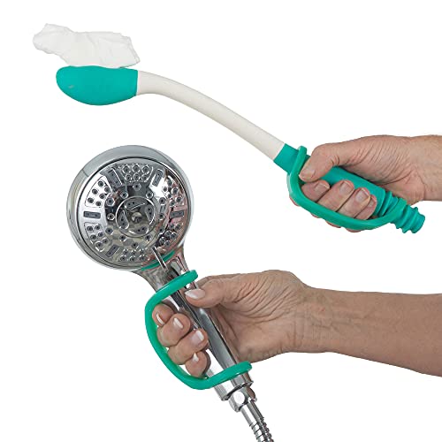 EazyHold Aqua Silicone Adaptive Aid, Universal Cuff Hand Grip Assistive Device for Rehab, Disabled, Cerebral Palsy, Special Needs, Arthritis, Stroke, Physical Therapy 2-Pack 6.5" - Image 2