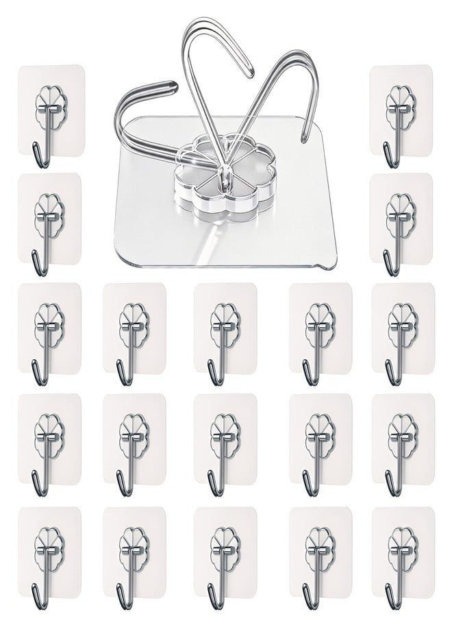 MENIFLIX self Adhesive wall Hooks for Hanging - 20 Pcs Adhesive wall Hook | Hooks for wall Heavy | Hooks for Hanging of Kitchen Accessories Items for Home | wall Hanging Hooks for Frames, Keys - Image 1
