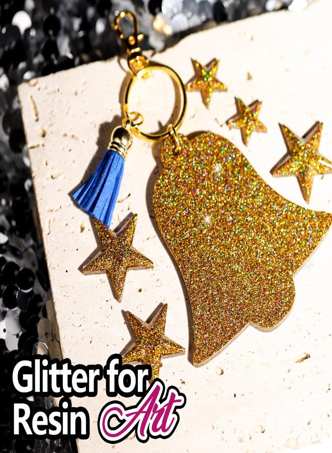 LEOBRO Gold Glitter, 100 g / 3.5 oz Holographic Fine Glitter for Crafts, Resin, Flowers, DIY Jewelry Party Decorations - Image 5