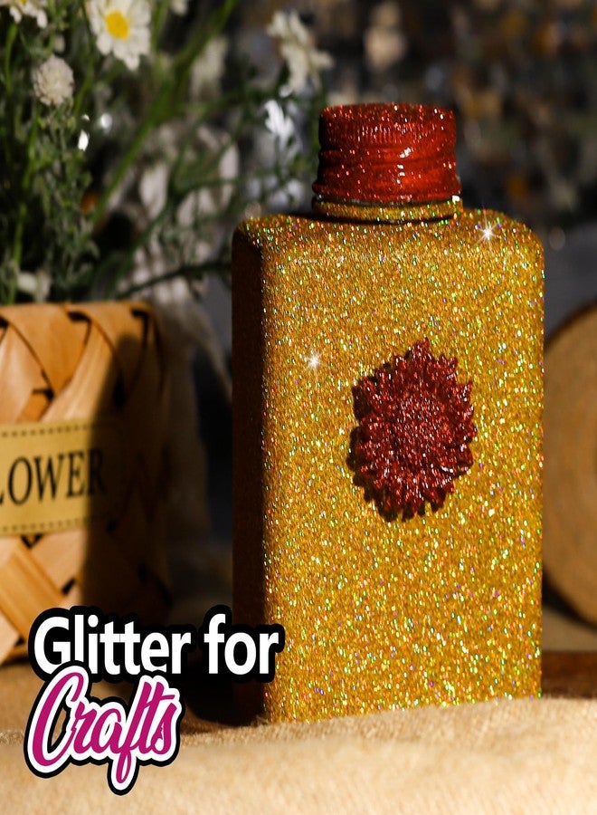 LEOBRO Gold Glitter, 100 g / 3.5 oz Holographic Fine Glitter for Crafts, Resin, Flowers, DIY Jewelry Party Decorations - Image 4