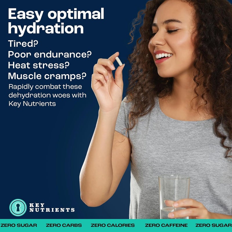 KEY NUTRIENTS Electrolyte Tablets 200 Capsules Salt Tablets for Dehydration Fasting Electrolytes Tablets  Salt Pills with Electrolytes No Sugar Gluten Free Hydration Tablets Made in USA - Image 3