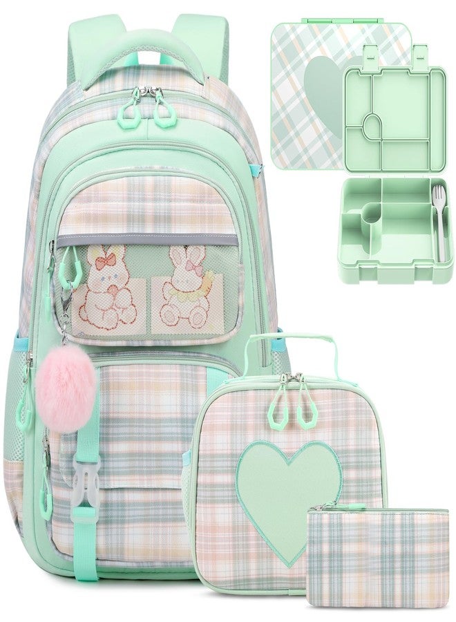 Bevalsa Kids Backpack for Girls Set, Green, L - Image 1