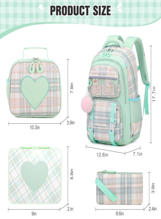 Bevalsa Kids Backpack for Girls Set, Green, L - Image 2