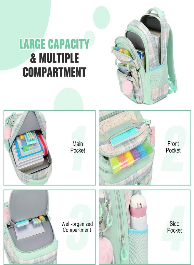 Bevalsa Kids Backpack for Girls Set, Green, L - Image 3