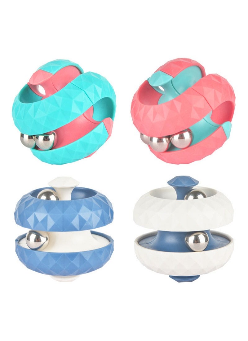 null - Explore the fun of diamond patterned ball track ball gyro Rubik's Cube,stress relieving fingertip toy,available in four colors - Image 1