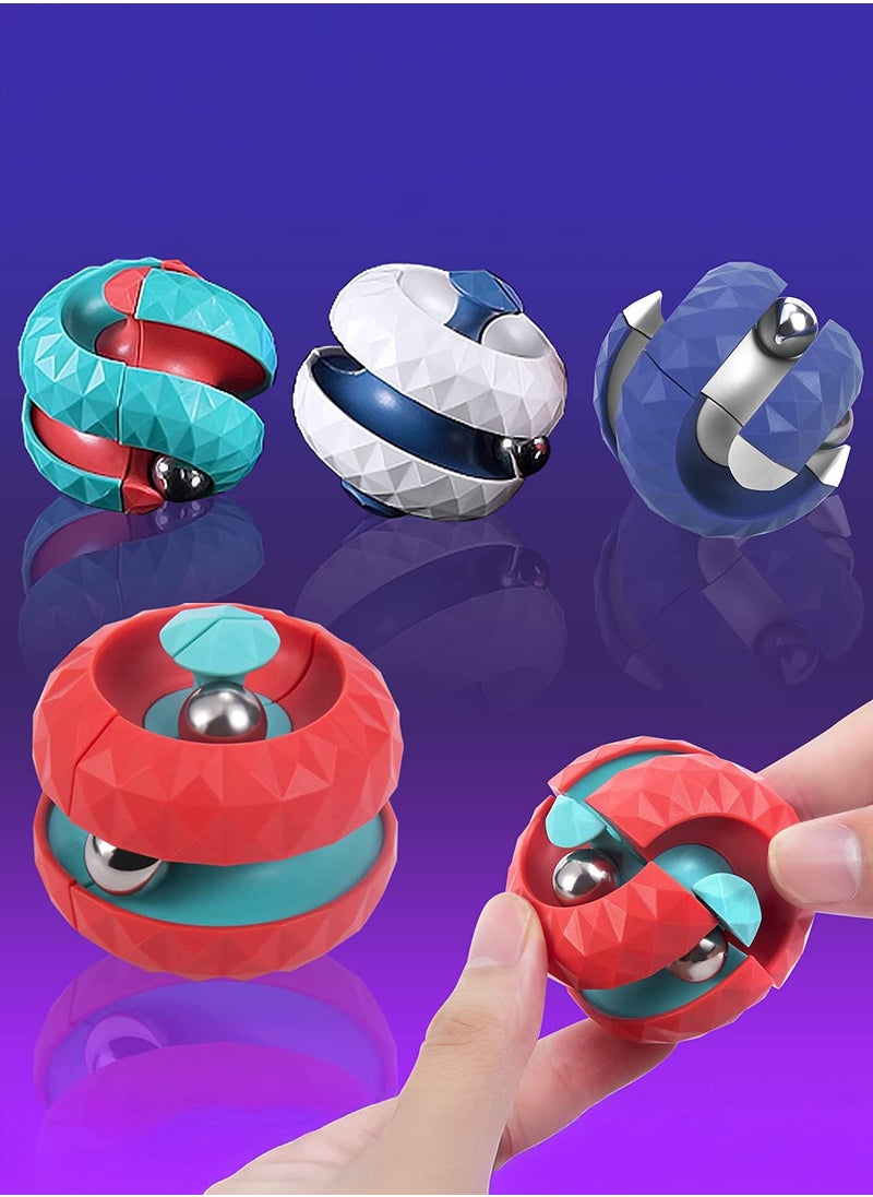 null - Explore the fun of diamond patterned ball track ball gyro Rubik's Cube,stress relieving fingertip toy,available in four colors - Image 1