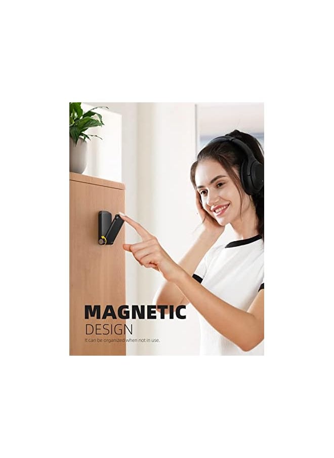 Lamicall - Headphone Stand Sticky Headset Hanger Adhesive Headphone Holder Hook Mount Headset Stand Holder Clip Under Desk Earphone Clamp For Air Pods Max Black - Image 1