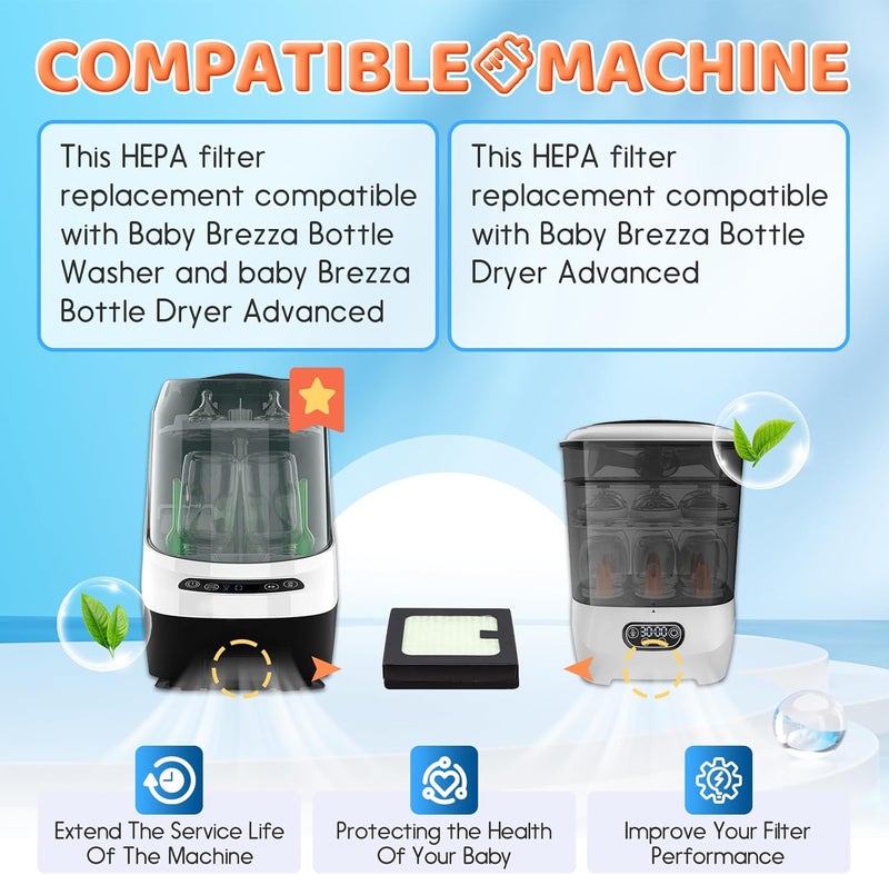 HEPA Filter Replacement Compatible with Baby Brezza Bottle Dryer Advanced and Baby Brezza Bottle Washer Pro - Image 3