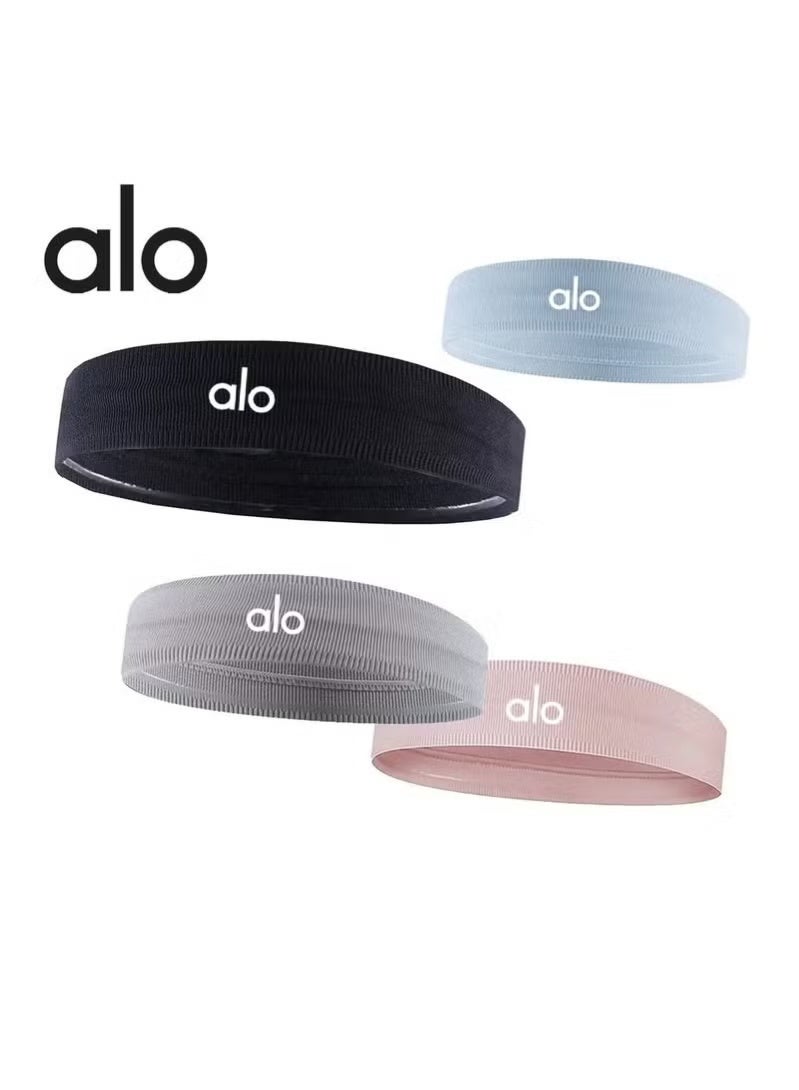 ألو اليوغا عقال اليوغا مرونة ممارسة عقال اللياقة البدنية الرياضة في الهواء الطلق عدم الانزلاق لاصق عقال مجموعة من 4 قطع أسود أزرق رمادي وردي