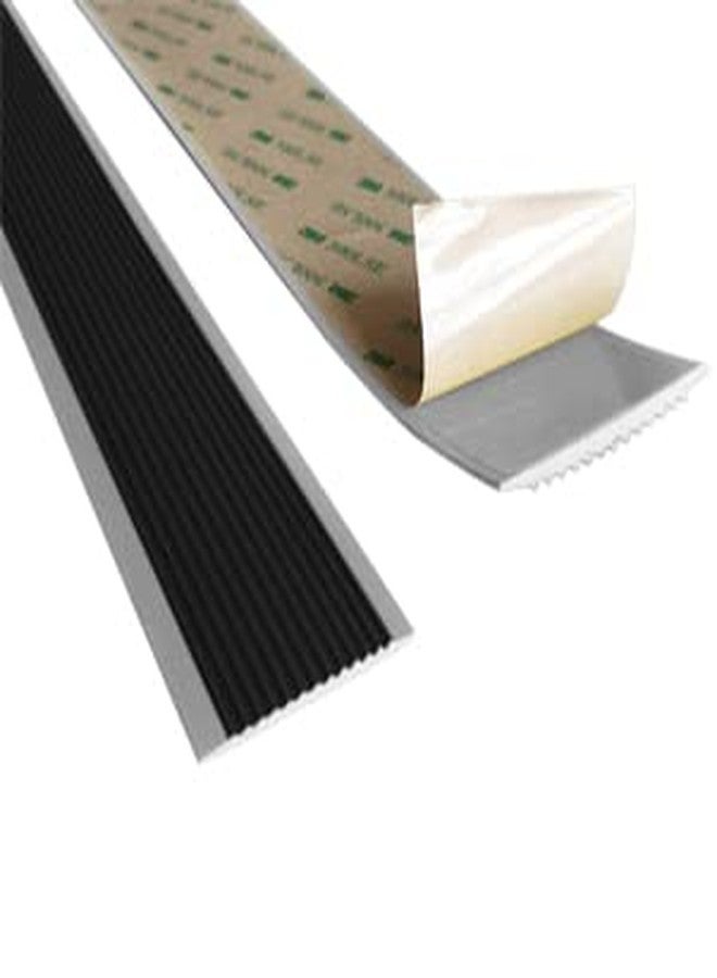 Drofail 6 Cm Width Step Protector EdgeRubber Safety Strip Anti Slip with Self Adhesive for Indoor Hospital School Office Use (Black Color) (5) - Image 2