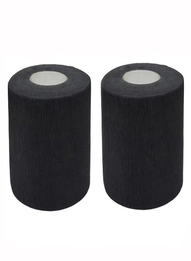 ericotry 2 Rolls Black Disposable Barber Neck Paper Strips Professional Hairdressing Stretchy Wrap Barber Accessories for Salon Hair Cutting Shaving Styling - Image 1