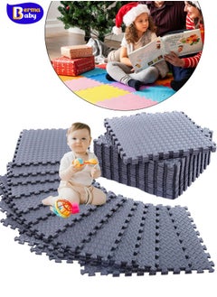 Berma Baby بساط لعب ألغاز ناعم للأطفال - بلاط أرضيات متشابكة للأطفال بسمك بلاط أرضيات متشابك من إسفنج إي في إيه للمنزل بساط أرضيات آمن ومتين للأطفال | بساط لعب مثالي للأطفال الصغار 5/12/24/36 قطعة  - Image 1