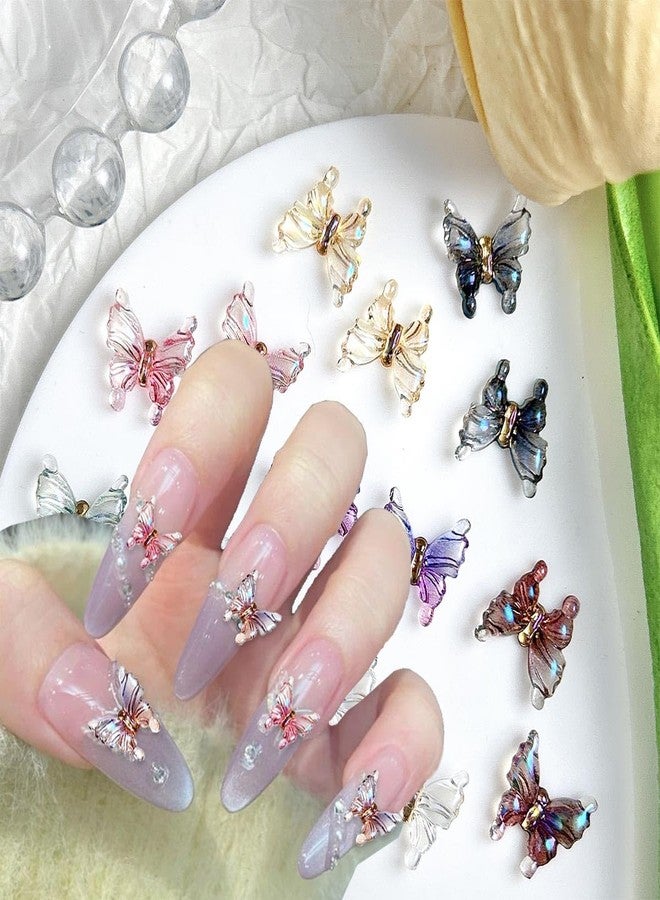BYJKYEN 40Pcs Butterfly Nail Charms for Nails Art 3D Butterfly Nail Rhinestones Spring Summer Nail Designs Charms and Gems DIY Manicure Decoration Supplies Cute Flowers for Women and Girls Nails Salon - Image 2