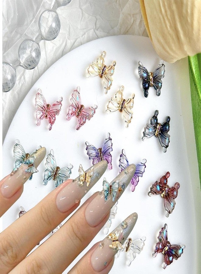 BYJKYEN 40Pcs Butterfly Nail Charms for Nails Art 3D Butterfly Nail Rhinestones Spring Summer Nail Designs Charms and Gems DIY Manicure Decoration Supplies Cute Flowers for Women and Girls Nails Salon - Image 4