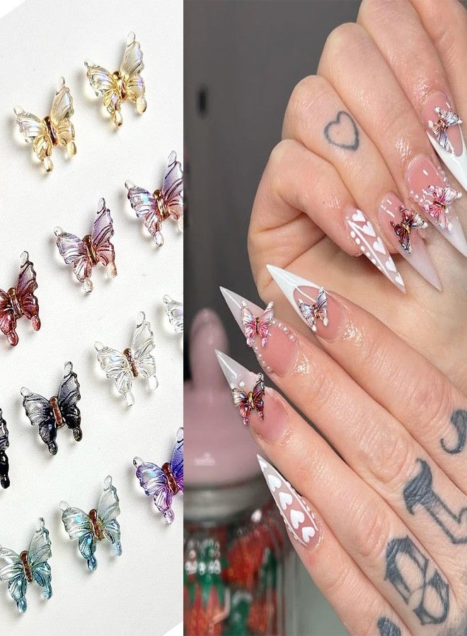 BYJKYEN 40Pcs Butterfly Nail Charms for Nails Art 3D Butterfly Nail Rhinestones Spring Summer Nail Designs Charms and Gems DIY Manicure Decoration Supplies Cute Flowers for Women and Girls Nails Salon - Image 5