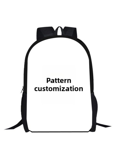 Game Schoolbag For Primary School Students Creative Polyester Shoulder Bag Pencil Bag Small Satchel Three-piece Pattern Customization-Color:Black
