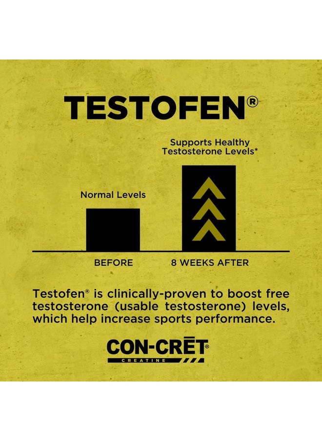 Health & Household - Con-Cret®+ Test, Con-Cret® Patented Creatine Hcl Now With Testofen®, Boost Testosterone Levels, 60 Capsules - Image 1