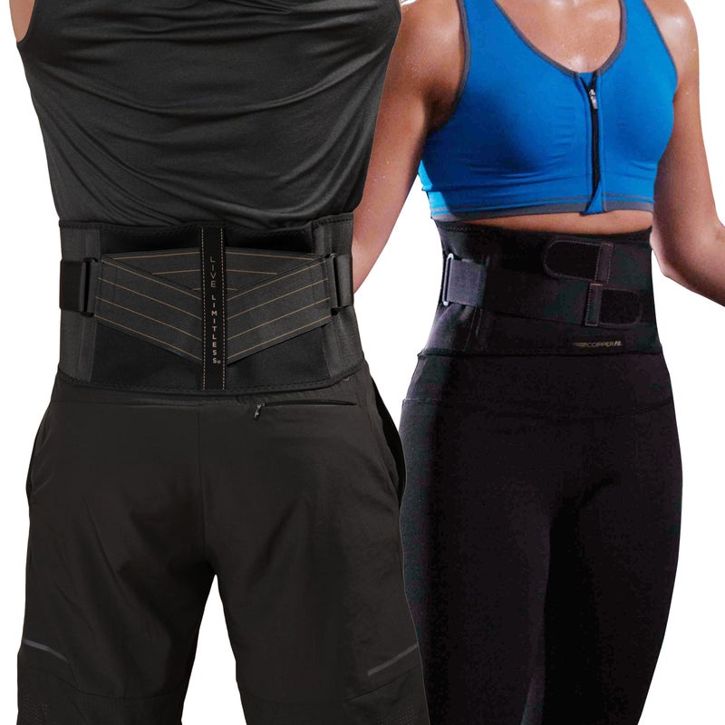 Copper Fit Adjustable Rapid Relief Back Brace with Hot/Cold Therapy, Lower Back Pain, Herniated Disc, Sciatica, Scoliosis with Lumbar Support – For home and work – Men and Women - Image 1