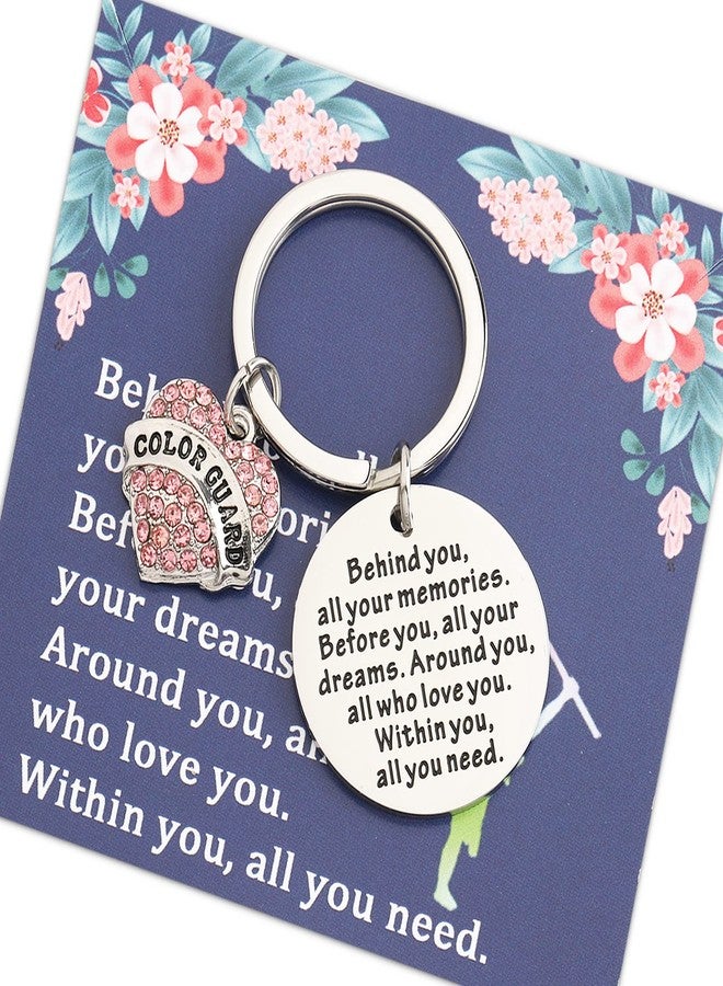 FEELMEM Flag Charm Jewelry Behind You All Your Memories Color Guard Keychain Color Guard Senior Grad Jewelry Gift(Color Guard-ky) - Image 1