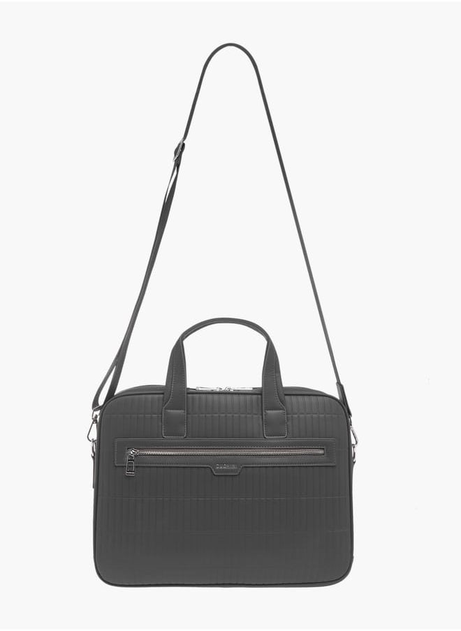 DUCHINI Men's Panelled Laptop Bag with Handles and Detachable Strap  - Image 2