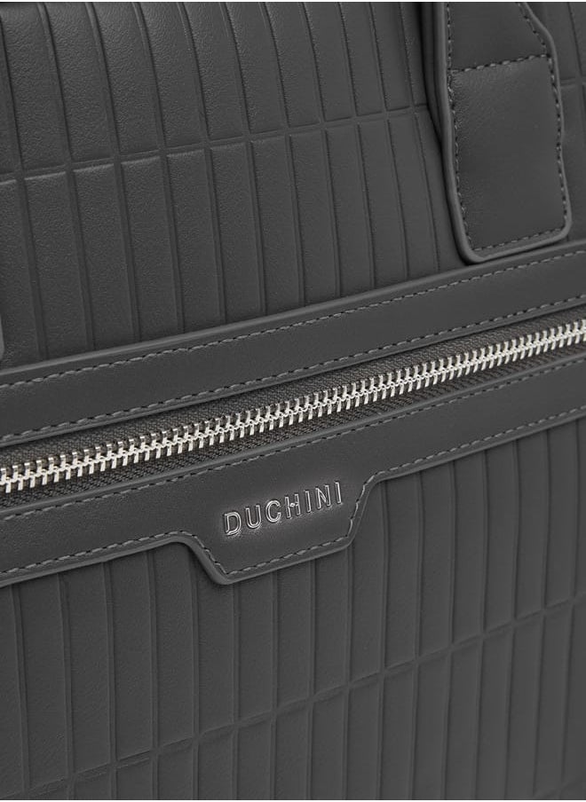 DUCHINI Men's Panelled Laptop Bag with Handles and Detachable Strap  - Image 4