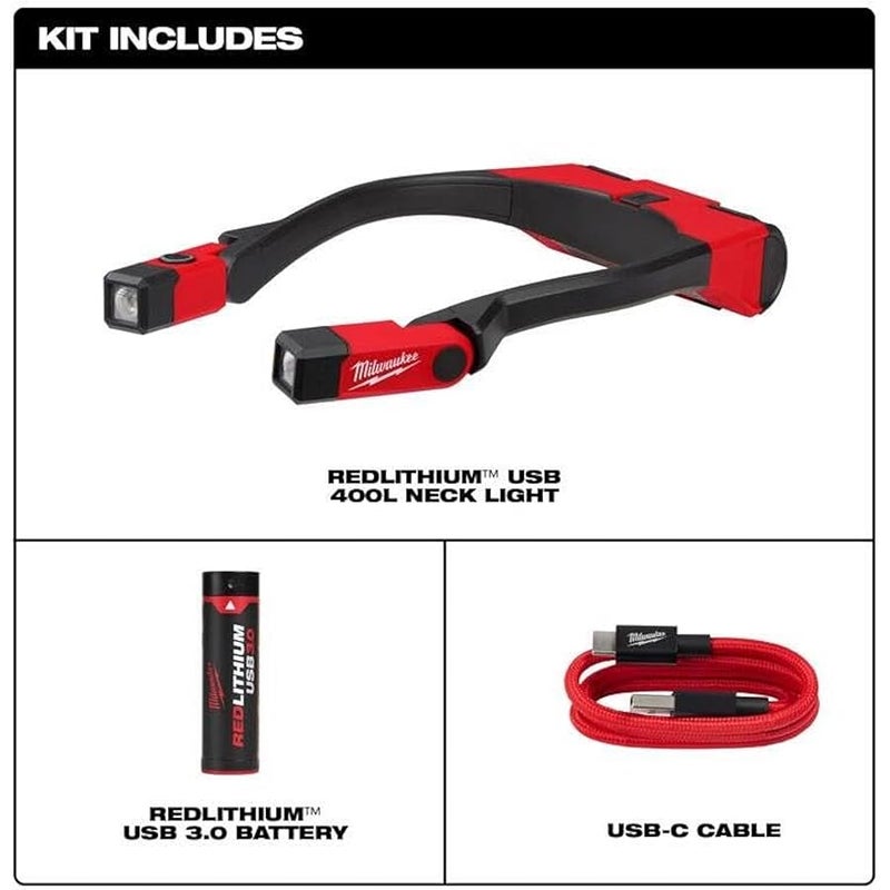 ميلواكي Milwaukee - 400 lumens LED light, work light with adjustable mast, USB charging - Image 2