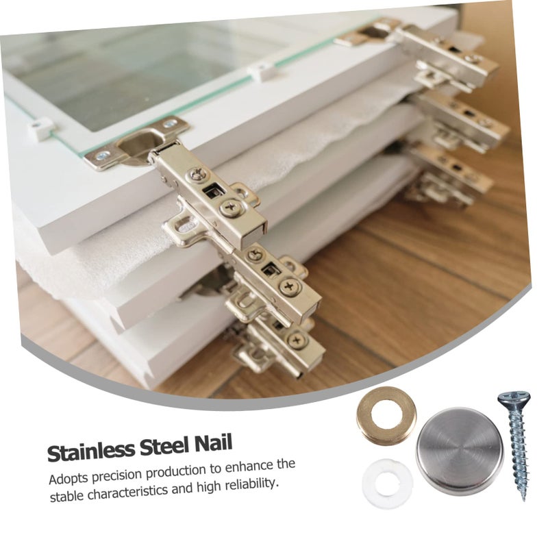 24Pcs Stainless Steel Mirror Nails Decorative Cover Screws For Furniture Fixing - Image 3