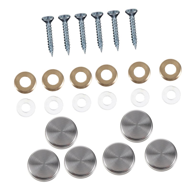 24Pcs Stainless Steel Mirror Nails Decorative Cover Screws For Furniture Fixing - Image 2