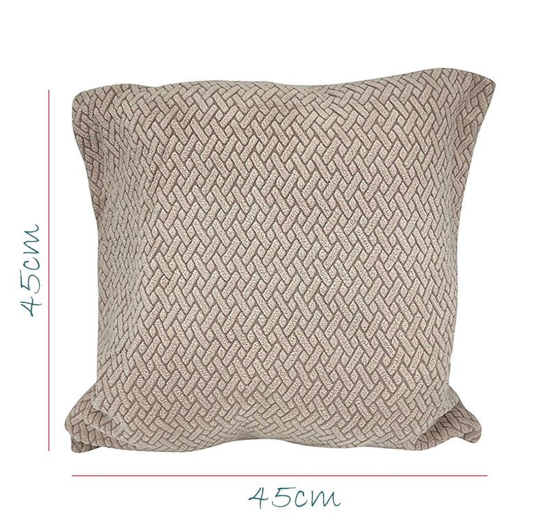 House of Quirk Polar Fleece Fabric Cushion Cover with Zipper Pack of 4 (Khaki, 45 x 45 cm) - Image 2