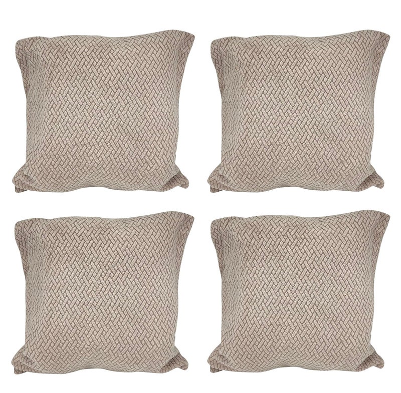 House of Quirk Polar Fleece Fabric Cushion Cover with Zipper Pack of 4 (Khaki, 45 x 45 cm) - Image 5