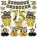 Turypaty 36Pcs 75th Birthday Decorations Kit for Men Women Black Gold Happy 75 Birthday Banner Balloons Honeycomb Centerpiece Hanging Swirl Party Supplies Seventyfive Year Old Table Topper Decor - Image 3